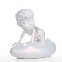 Tooarts bébé ange Statue résine Sculpture blanc ange Statue caméléon peinture cadeau parfait pour enfant anniversaire ou fête des mères décor à la maison