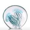 Tooarts Blue Jellyfish Gift Glass Ornament Handblown Home Decor