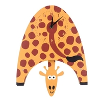 Tooarts Cartoon Animal Clock,  Swinging Giraffe Clock,  MDF Wooden Wall Clock