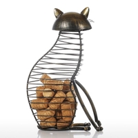 Tooarts chat vin bouchon en liège décor à la maison artisanat de fer cadeau artisanat ornement animal