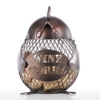 Tooarts Chick Coin Bank Handmade Artisanat Métal Pratique Décoration intérieure Couleur Café