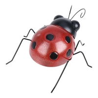 Tooarts Coccinelle Décoration Murale Fer Dessin Animé Coccinelle Fun Décoration Artisanat Jardin ou Chambre D