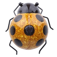 Tooarts Coccinelle Décoration Murale Fer Dessin Animé Coccinelle Fun Décoration Artisanat Jardin ou Chambre D