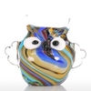 Tooarts Colorful Owl Ornements en verre Animal Figurine Handblown Home Decor