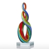 Tooarts Colorful Sculpture Ruban Verre Home Decor Résumé Ornement Cadeau Artisanat Décoration
