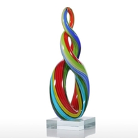 Tooarts Colorful Sculpture Ruban Verre Home Decor Résumé Ornement Cadeau Artisanat Décoration