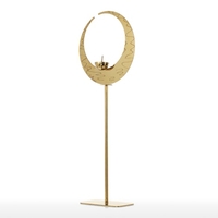 Tooarts Croissant Chandelier Ornement en acier inoxydable Sculpture abstraite Sculpture pratique Décoration intérieure