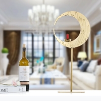 Tooarts Croissant Chandelier Ornement en acier inoxydable Sculpture abstraite Sculpture pratique Décoration intérieure