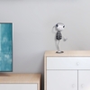 Tooarts Dessin Animé Chat Sculpture Moderne Ornement En Fer Drôle Art Décor À La Main Artisanat Étagère et Bureau Décoration Décor À La Maison Blanc et Noir