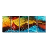 Tooarts Fire and Ice Peinture moderne Abstrait Art de mur Décoration intérieure 5 panneaux multicolores