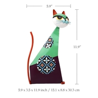 Tooarts Fortune Cat Sculpture (Vert) sculptrue Métal Fer sculpture abstraite sculpture artisanat Accueil ameublement articles Art Déco