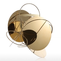 Tooarts Golden Mirror Modern Sculpture Abstrait Ornement En acier inoxydable Sculpture Décoration d