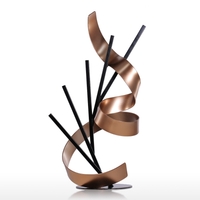 Tooarts ligne droite et ruban Sculpture moderne Sculpture en métal Fer Sculpture abstraite décor à la maison