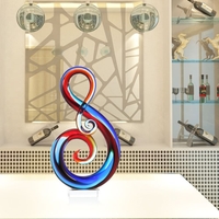 Tooarts Music Note verre Sculpture Home Decor Ornement Abstrait Cadeau Artisanat Décoration