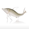 Tooarts Objets de poisson gris Ornement en verre Figurine d