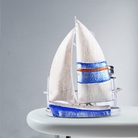 Tooarts Sailing Boat Condiment Rack Sauce and Pepper Bottle Storage Iron Holder Handy Table Organizer Kitchen Decoration Contains Two Glass Bottles