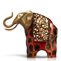 TOOARTS Sculpté fer art éléphant Métal animaux sculpture Accueil ameublement Articles Artisanat