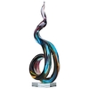 Tooarts Sculpture en verre abstraite à la main en verre ornement décoratif de table oeuvre décor à la maison multicolore