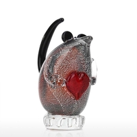 Tooarts souris en verre Sculpture à la main en verre ornement Animal Sculpture décor à la maison cadeau artisanat