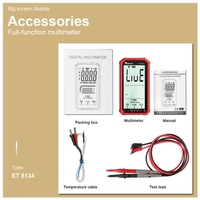 TOOLTIP ET8134 Multimètre multifonction portable à écran LCD de 4, 7 pouces
