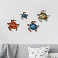 Tortue bleue Mur Décor Côte Océan Mer Mur Art De Fer Animal Décoration Murale Accueil Chambre Décoration
