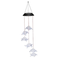 Tortues solaires lampe suspendue carillon de vent pendentif lumière IP44 Mixcolor clignotant lentement