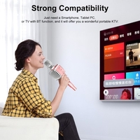 TOSING G1 Lecteur Karaoké Sans Fil Bluetooth 5.0 Microphone Haut-Parleur Enregistrement Chant Microphone en Direct 2600mAh Rechargeable TWS Duo Chant pour Smart Phone Tablet PC TV