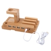 Tout en 1 bambou Charging Stand titulaire 4 USB pour Apple montre iWatch 38mm 42mm pour l’iPhone 6 6 s 6 Plus 6 s et Samsung Galaxy S6 S7 edge HTC Smartphone pour iPad tablettes Pen Stand éco-matériau élégant léger Portable Durable