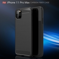 TPU En Fiber De Carbone Téléphone Étui De Protection Antidérapant Anti Empreintes Digitales Anti Égratignure Cas De Protection Téléphone Compatible Avec iPhone 11 Pro Max