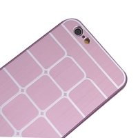 Treillis grille protectrice brossé aluminium dur retour Case Housse Etui pour Apple iPhone 6 rose