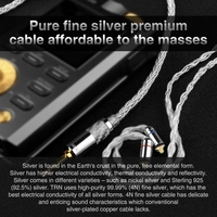 TRN T3 8 Core Pure Silver Cable 3.5mm MMCX Upgrade Earphone Cable For TRN V90 TFZ KZAS10 / ZS10 CCAC16 NICEHCK NX7 Pro / M6