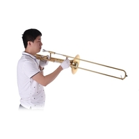 Trombone à glissière plate à tenor intermédiaire en bandage Muslady avec attache F avec embout porte-gants
