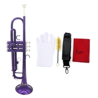 Trompette Bb si bémol laiton exquis avec embout pinceau chiffon gants sangle
