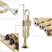 Trompette Sib Plat Laiton Peint Or Exquis Instrument De Musique Durable