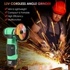Trousse à outils de broyage à angle sans fil 12V Grilleuse à angle électrique au lithium portable 19500 tr/min Mini-couteuse rechargeable avec piles 2pcs Disques de broyage 2pcs pour broyage de polissage Découpage Élimination de la rouille