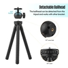 Trépied de bureau extensible 108 cm/42, 5 pouces Max. Tête sphérique rotative à 360 ° avec support pour téléphone Obturateur à distance sans fil pour Vlog Selfie Streaming en direct Enregistrement vidéo Réunion d