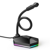 TSP201 Microphone capacitif de bureau Microphone USB de réduction du bruit avec effet de lumière RVB pour les jeux Streaming en direct