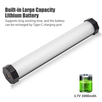 Tube de lumière RVB magnétique portable Baguette lumineuse de photographie Baguette de lumière LED de poche 2500K-8500K Dimmable 21 Effets d