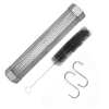 Tube fumeur de 12 pouces en acier inoxydable BBQ Tube en bois fumeur pour fumer à chaud et à froid Tube fumeur Portable pour gril à granulés