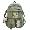 Étudiants du collège Bookbag mignon sac à bandoulière grande capacité sac à dos avec pendentif Oxford tissu sac à dos de voyage en plein air