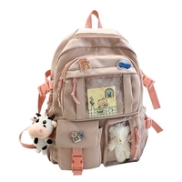 Étudiants du collège Bookbag mignon sac à bandoulière grande capacité sac à dos avec pendentif Oxford tissu sac à dos de voyage en plein air
