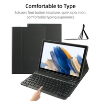 Étui de protection portable détachable pour tablette avec emplacement pour stylet clavier BT compatible avec Samsung Tab A7 10.4 2020/T500/T505/T507 Noir