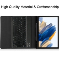 Étui de protection portable détachable pour tablette avec emplacement pour stylet clavier BT compatible avec Samsung Tab S6 Lite 10.4/P610/P615 Noir