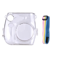 Étui de protection transparent pour appareil photo instantané avec remplacement de lanière arc-en-ciel pour Fujifilm Instax Mini 8/9