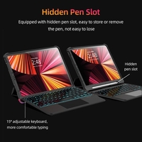 Étui pour clavier amovible pour tablette BT avec emplacement pour stylet pour pavé tactile Compatible avec iPad Air 4 10.9 