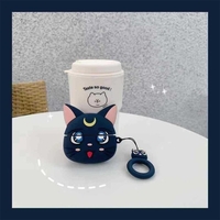 Étui pour écouteurs 3D étui de protection compatible avec AirPods Pro avec mousqueton mignon chat dessin animé casque écouteurs écouteurs couverture en silicone