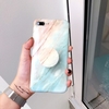 Étui souple TPU en marbre peint pour Iphone avec support de support expansible Étui arrière protecteur Smartphone