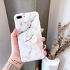 Étui souple TPU en marbre peint pour Iphone avec support de support expansible Étui arrière protecteur Smartphone