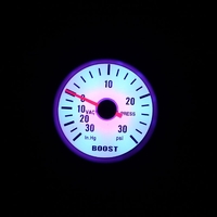 Turbo Boost Gauge compteur vide Appuyez sur pour Car Auto 2 "0 ~ 52mm 30in.Hg / 0 ~ 30PSI LED de couleur bleue