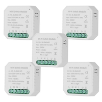 Tuya MINI bricolage unidirectionnel interrupteur intelligent petit corps APP télécommande WiFi interrupteur minuterie interrupteur compatible avec Google Home / Nest & Alexa